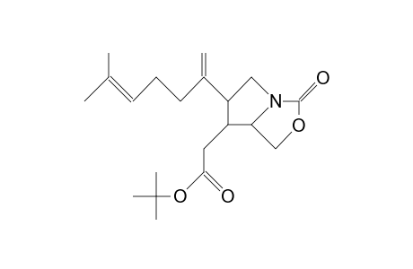 4-(T-Butoxycarbonylmethyl)-5-(5-methyl-1-methylene-4-hexenyl)-hexahydro-pyrrolo(1,2-C)oxazol-2-one