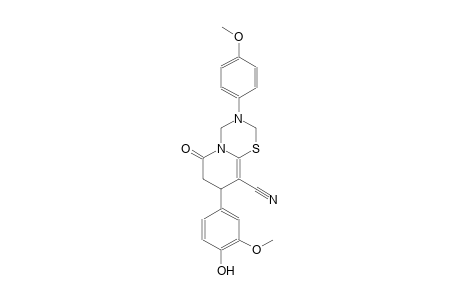 2H,6H-pyrido[2,1-b][1,3,5]thiadiazine-9-carbonitrile, 3,4,7,8-tetrahydro-8-(4-hydroxy-3-methoxyphenyl)-3-(4-methoxyphenyl)-6-oxo-