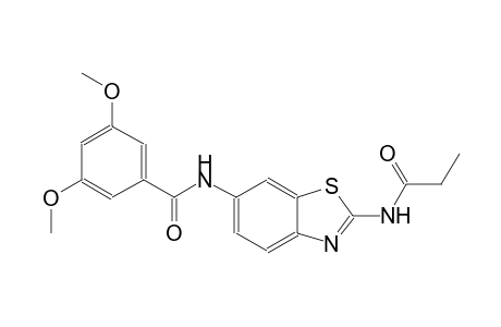 3,5-dimethoxy-N-[2-(propionylamino)-1,3-benzothiazol-6-yl]benzamide