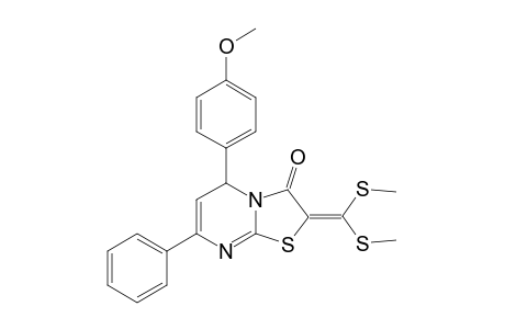 2-(bis-methylsulfanyl-methylene)-5-(4-methoxy-phenyl)-7-phenyl-5H-thiazolo[3,2-a]pyrimidin-3-one
