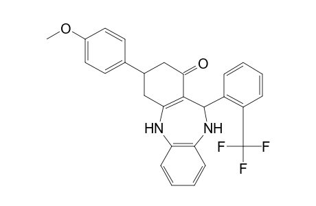 3-(4-Methoxyphenyl)-11-[2-(trifluoromethyl)phenyl]-2,3,4,5,10,11-hexahydro-1H-dibenzo[b,e][1,4]diazepin-1-one