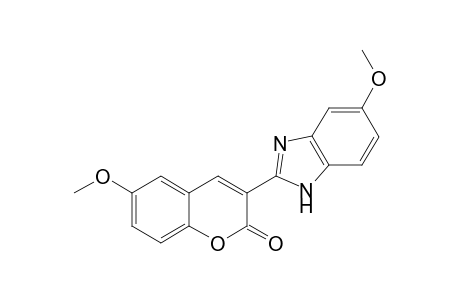 2H-1-Benzopyran-2-one, 6-methoxy-3-(5-methoxy-1H-1,3-benzimidazol-2-yl)-