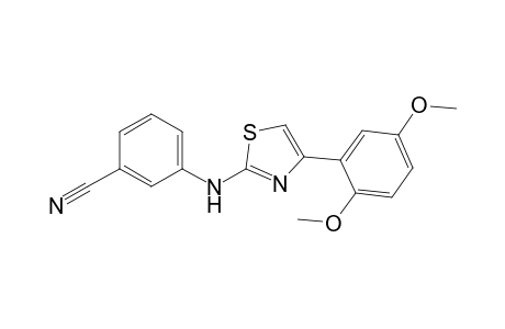 3-[[4-(2,5-dimethoxyphenyl)-1,3-thiazol-2-yl]amino]benzenecarbonitrile