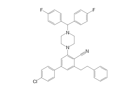4-(4-Chlorophenyl)-2-(2-phenylethyl)-6-[4-[bis(4-fluorophenyl)methyl]piperazinyl-1-yl]benzonitrile