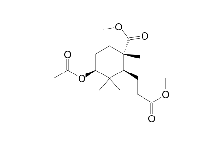 Cyclohexanepropanoic acid, 3-(acetyloxy)-6-(methoxycarbonyl)-2,2,6-trimethyl-, methyl ester, [1S-(1.alpha.,3.alpha.,6.beta.)]-