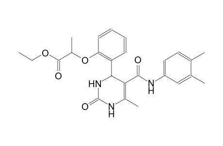 ethyl 2-(2-{5-[(3,4-dimethylanilino)carbonyl]-6-methyl-2-oxo-1,2,3,4-tetrahydro-4-pyrimidinyl}phenoxy)propanoate