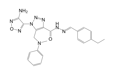 1-(4-amino-1,2,5-oxadiazol-3-yl)-N'-[(E)-(4-ethylphenyl)methylidene]-5-[(methylanilino)methyl]-1H-1,2,3-triazole-4-carbohydrazide