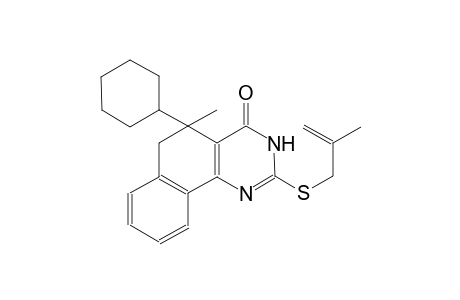 benzo[h]quinazolin-4(3H)-one, 5-cyclohexyl-5,6-dihydro-5-methyl-2-[(2-methyl-2-propenyl)thio]-