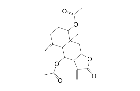 Naphtho[2,3-b]furan-2(3H)-one, 4,8-bis(acetyloxy)decahydro-8a-methyl-3,5-bis(methylene)-, [3aS-(3a.alpha.,4.alpha.,4a.alpha.,8.beta.,8a.beta.,9a.beta.)]-