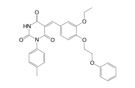 (5Z)-5-[3-ethoxy-4-(2-phenoxyethoxy)benzylidene]-1-(p-tolyl)barbituric acid