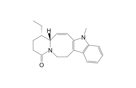 (+-)-(7aR,8S)-8-Ethyl-5-methyl-7a,8,9,10,13,14-hexahydro-5H-pyrido[1',2':1,8]azocino[5,4-b]indol-11-one