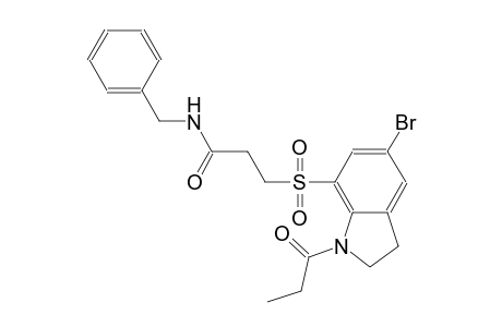 propanamide, 3-[[5-bromo-2,3-dihydro-1-(1-oxopropyl)-1H-indol-7-yl]sulfonyl]-N-(phenylmethyl)-