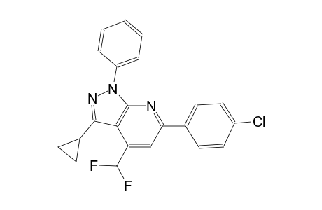 1H-pyrazolo[3,4-b]pyridine, 6-(4-chlorophenyl)-3-cyclopropyl-4-(difluoromethyl)-1-phenyl-