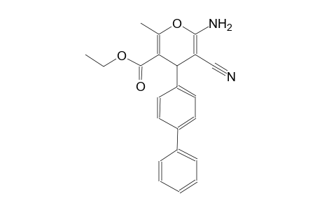 4H-pyran-3-carboxylic acid, 6-amino-4-[1,1'-biphenyl]-4-yl-5-cyano-2-methyl-, ethyl ester