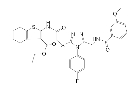 benzo[b]thiophene-3-carboxylic acid, 2-[[[[4-(4-fluorophenyl)-5-[[(3-methoxybenzoyl)amino]methyl]-4H-1,2,4-triazol-3-yl]thio]acetyl]amino]-4,5,6,7-tetrahydro-, ethyl ester