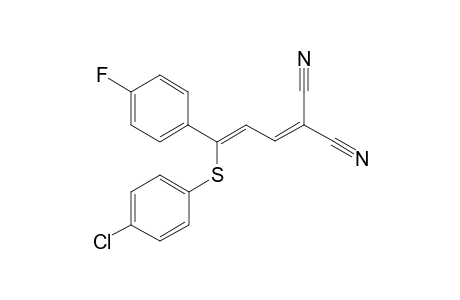2-[(2Z)-3-[(4-Chlorophenyl)sulfanyl]-3-(4-fluorophenyl)-2-propenylidene]malononitrile