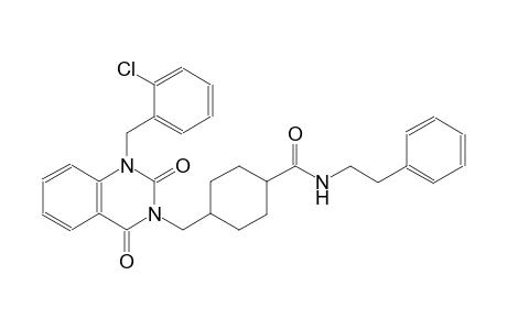 4-[(1-(2-chlorobenzyl)-2,4-dioxo-1,4-dihydro-3(2H)-quinazolinyl)methyl]-N-(2-phenylethyl)cyclohexanecarboxamide