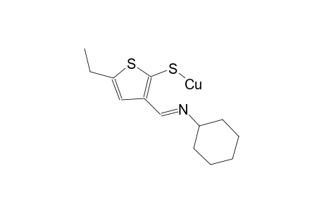 (E)-((3-((cyclohexylimino)methyl)-5-ethylthiophen-2-yl)thio)copper