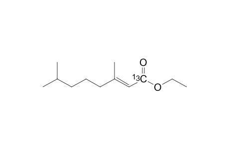 Ethyl (E)-(1-(13)C)-6,7-dihydrogeranate