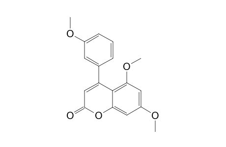 5,7-Dimethoxy-4-(3-methoxyphenyl)-2H-1-benzopyran-2-one