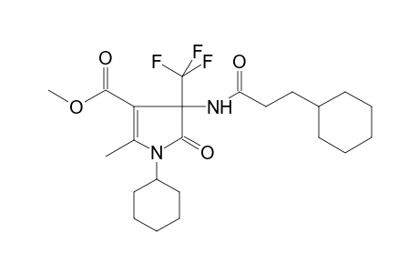 1H-Pyrrole-3-carboxylic acid, 1-cyclohexyl-4-[(3-cyclohexyl-1-oxopropyl)amino]-4,5-dihydro-2-methyl-5-oxo-4-(trifluoromethyl)-, methyl ester