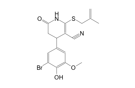 3-pyridinecarbonitrile, 4-(3-bromo-4-hydroxy-5-methoxyphenyl)-1,4,5,6-tetrahydro-2-[(2-methyl-2-propenyl)thio]-6-oxo-