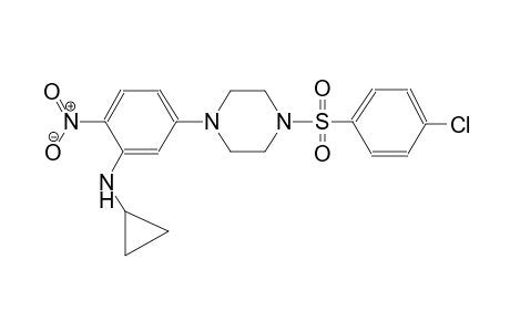 benzenamine, 5-[4-[(4-chlorophenyl)sulfonyl]-1-piperazinyl]-N-cyclopropyl-2-nitro-