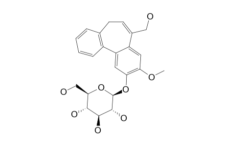 (AR)-SUBAVENOSIDE_D;(AR,7-R)-10-BETA-D-GLUCOPYRANOSYLOXY-7-HYDROXYMETHYL-9-METHOXY-5-H-DIBENZO-[A.C]-[7]-ANNULENE