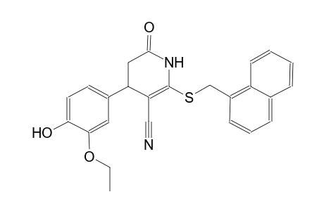 3-pyridinecarbonitrile, 4-(3-ethoxy-4-hydroxyphenyl)-1,4,5,6-tetrahydro-2-[(1-naphthalenylmethyl)thio]-6-oxo-