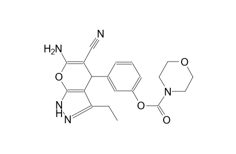 3-(6-amino-5-cyano-3-ethyl-1,4-dihydropyrano[2,3-c]pyrazol-4-yl)phenyl 4-morpholinecarboxylate