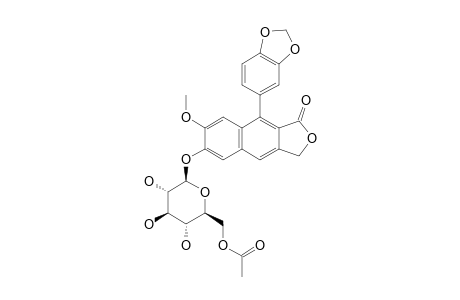 MONO-O-ACETYLDAURINOL_GLUCOSIDE;6-O-(ACETYLBETA-D-GLUCOPYRANOSYLOXY)-7-METHOXY-1-(3',4'-METHYLENEDIOXYPHENYL)-3-HYDROXYMETHYLNAPHTHALENE