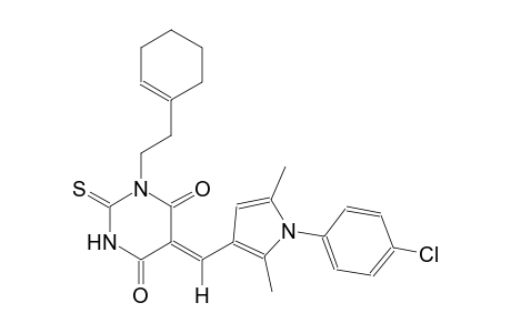 (5Z)-5-{[1-(4-chlorophenyl)-2,5-dimethyl-1H-pyrrol-3-yl]methylene}-1-[2-(1-cyclohexen-1-yl)ethyl]-2-thioxodihydro-4,6(1H,5H)-pyrimidinedione