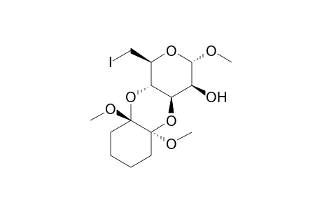 (1'S,2'S)-Methyl 6-deoxy-3,4-O-(1',2'-dimethoxycyclohexane-1',2'-diyl)-6-iodo-alpha.,D-mannopyranoside