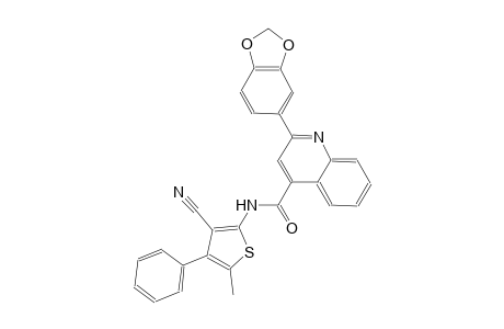 2-(1,3-benzodioxol-5-yl)-N-(3-cyano-5-methyl-4-phenyl-2-thienyl)-4-quinolinecarboxamide