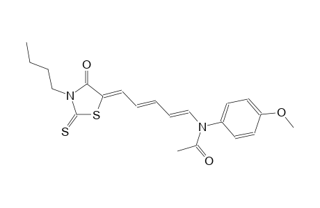 N-[(1E,3E,5Z)-5-(3-butyl-4-oxo-2-thioxo-1,3-thiazolidin-5-ylidene)-1,3-pentadienyl]-N-(4-methoxyphenyl)acetamide