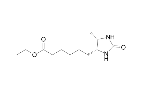 4-Imidazolidinehexanoic acid, 5-methyl-2-oxo-, ethyl ester, (4R-cis)-