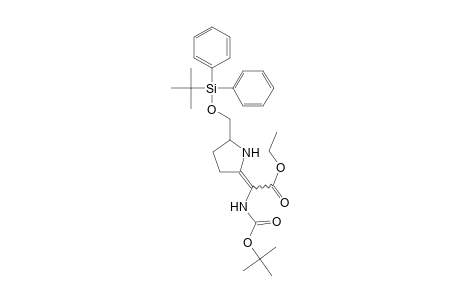 Ethyl (R)-2-[5-(tert-butyldiphenylsiloxymethyl)pyrrolidin-2-ylidene]-2-(tert-butoxycarbonylamino)acetate