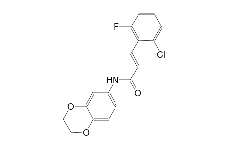 (2E)-3-(2-chloro-6-fluorophenyl)-N-(2,3-dihydro-1,4-benzodioxin-6-yl)-2-propenamide