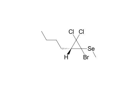 1-Bromanyl-3-butyl-2,2-bis(chloranyl)-1-methylselanyl-cyclopropane