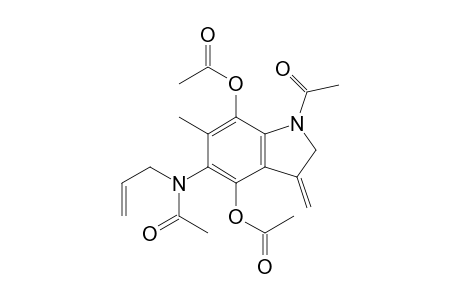 1-Acetyl-5-(N-acetyl-N-allylamino)-4,7-diacetoxy-6-methyl-3-methylene-2,3-dihydroindole