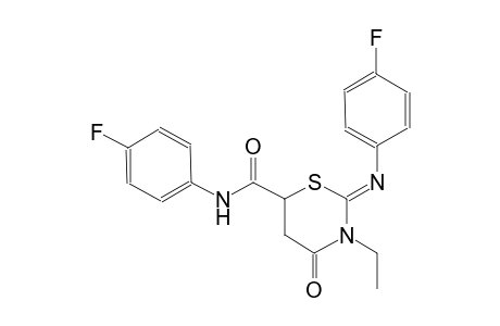 (2Z)-3-ethyl-N-(4-fluorophenyl)-2-[(4-fluorophenyl)imino]-4-oxotetrahydro-2H-1,3-thiazine-6-carboxamide
