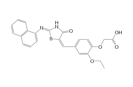 (2-ethoxy-4-{(E)-[(2Z)-2-(1-naphthylimino)-4-oxo-1,3-thiazolidin-5-ylidene]methyl}phenoxy)acetic acid