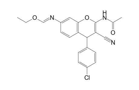 2-Acetylamino-7-ethoxymethyleneamino-4-(4-chlorophenyl)-4H-chromene-3-carbonitrile