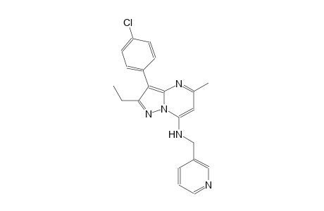 pyrazolo[1,5-a]pyrimidin-7-amine, 3-(4-chlorophenyl)-2-ethyl-5-methyl-N-(3-pyridinylmethyl)-