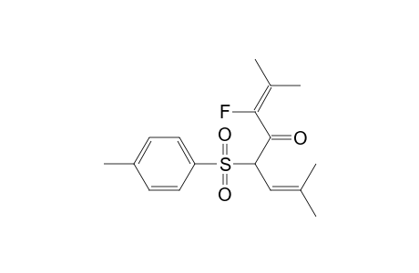 2,6-Octadien-4-one, 3-fluoro-2,7-dimethyl-5-[(4-methylphenyl)sulfonyl]-, (.+-.)-