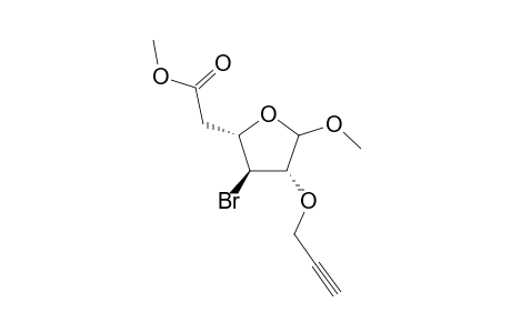 Methyl (+-)-(methyl-2-O-propargyl-3-bromo-3,5-dideoxy-.alpha.,L-arabinohexafuranosid)uronate isomer