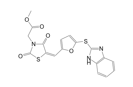 methyl ((5E)-5-{[5-(1H-benzimidazol-2-ylsulfanyl)-2-furyl]methylene}-2,4-dioxo-1,3-thiazolidin-3-yl)acetate