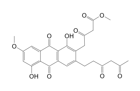 Methyl 4-[3-(3,5-dioxohextyl)-1,5-dihydroxy-7-methoxy-9,10-dioxo-9,10-dihydroanthraquinon-2-yl]-3-oxo-2-butanoate
