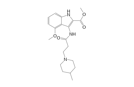 methyl 4-methoxy-3-{[3-(4-methyl-1-piperidinyl)propanoyl]amino}-1H-indole-2-carboxylate