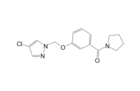 4-chloro-1-{[3-(1-pyrrolidinylcarbonyl)phenoxy]methyl}-1H-pyrazole
